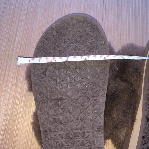 Women's CoFace Brown Fur Slipper Sandals with Rubber Soles - Picture 10 of 12